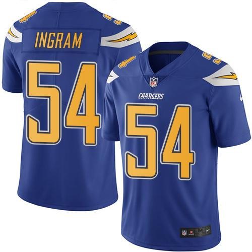 Nike Chargers 54 Melvin Ingram Electric Blue Color Color Rush Limited Jersey