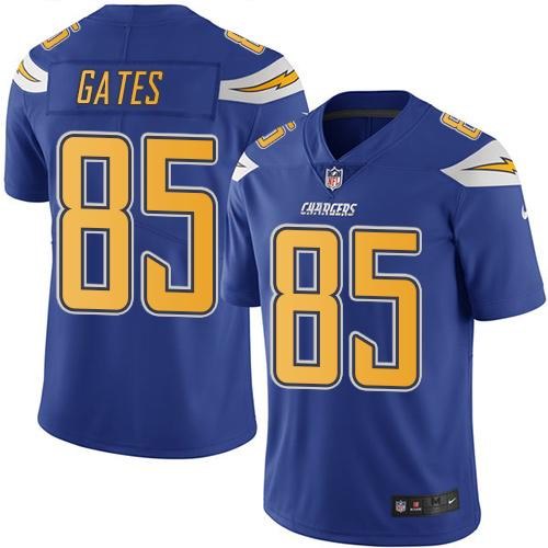Nike Chargers 85 Antonio Gates Electric Blue Color Color Rush Limited Jersey