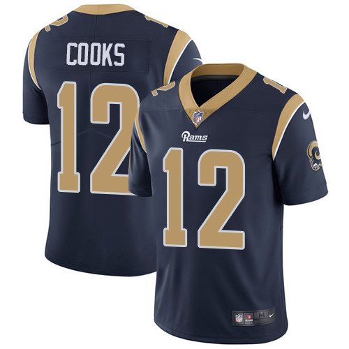 Nike Rams 12 Brandin Cooks Navy Youth Vapor Untouchable Limited Jersey