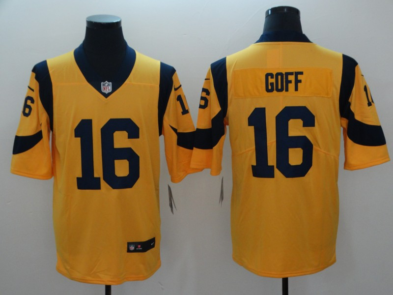Nike Rams 16 Jared Goff Gold Youth Color Rush Limited Jersey