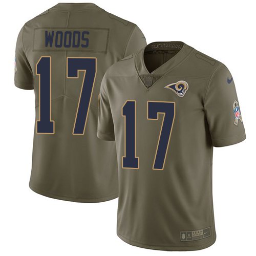 Nike Rams 17 Robert Woods Olive Salute To Service Limited Jersey