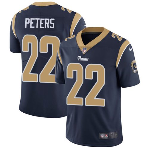 Nike Rams 22 Marcus Peters Navy Vapor Untouchable Limited Jersey