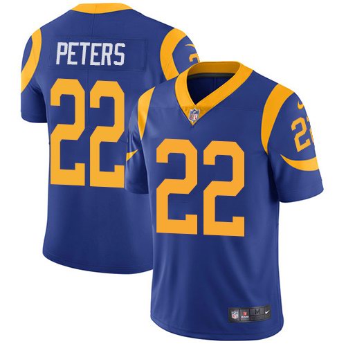 Nike Rams 22 Marcus Peters Royal Vapor Untouchable Limited Jersey