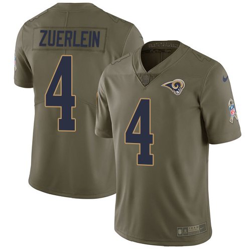 Nike Rams 4 Greg Zuerlein Olive Salute To Service Limited Jersey