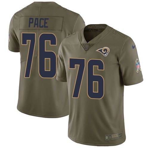 Nike Rams 76 Orlando Pace Olive Salute To Service Limited Jersey