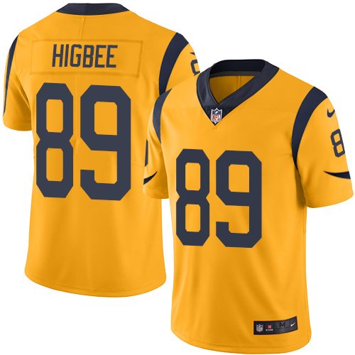 Nike Rams 89 Tyler Higbee Gold Youth Color Rush Limited Jersey - Click Image to Close