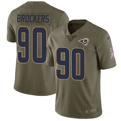 Nike Rams 90 Michael Brockers Olive Salute To Service Limited Jersey