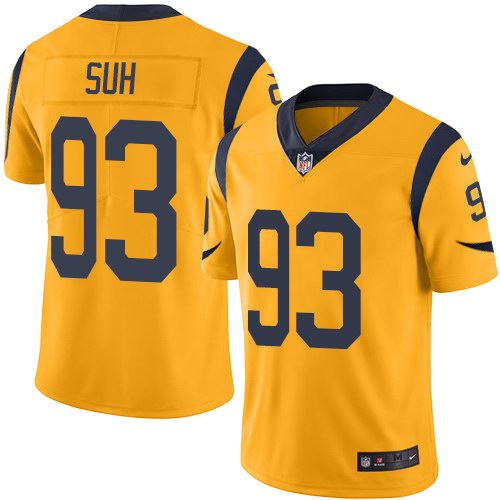 Nike Rams 93 Ndamukong Suh Gold Youth Color Rush Limited Jersey - Click Image to Close