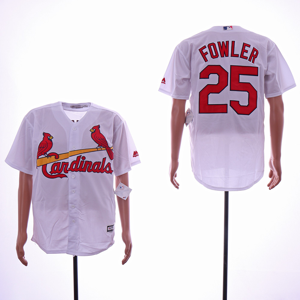 Cardinals 25 Dexter Fowler White Cool Base Jersey
