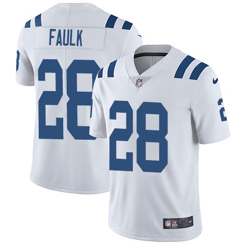 Nike Colts 28 Marshall Faulk White Youth Vapor Untouchable Limited Jersey