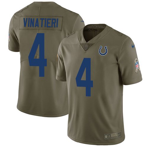 Nike Colts 4 Adam Vinatieri Olive Salute To Service Limited Jersey