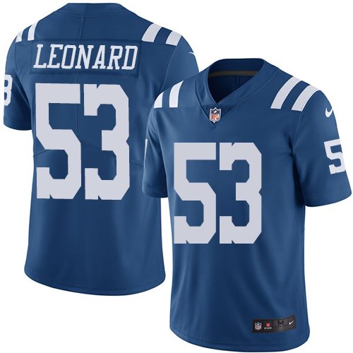 Nike Colts 53 Darius Leonard Royal Youth Color Rush Limited Jersey