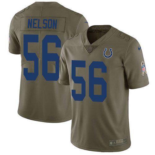 Nike Colts 56 Quenton Nelson Olive Salute To Service Limited Jersey
