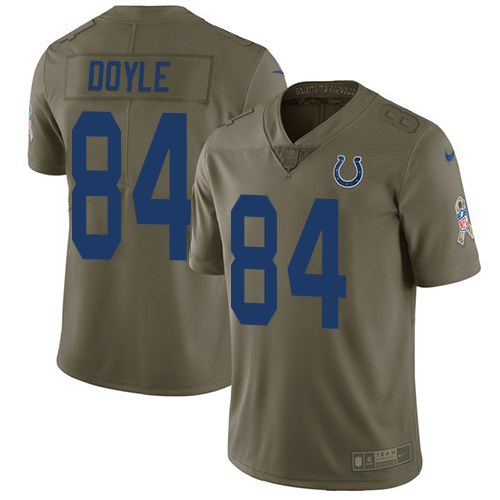 Nike Colts 84 Jack Doyle Olive Salute To Service Limited Jersey