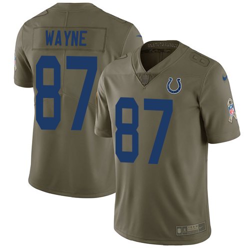 Nike Colts 87 Reggie Wayne Olive Salute To Service Limited Jersey