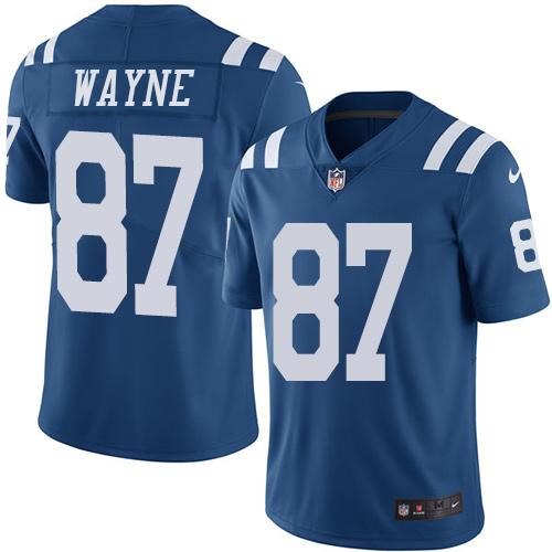 Nike Colts 87 Reggie Wayne Royal Youth Color Rush Limited Jersey - Click Image to Close