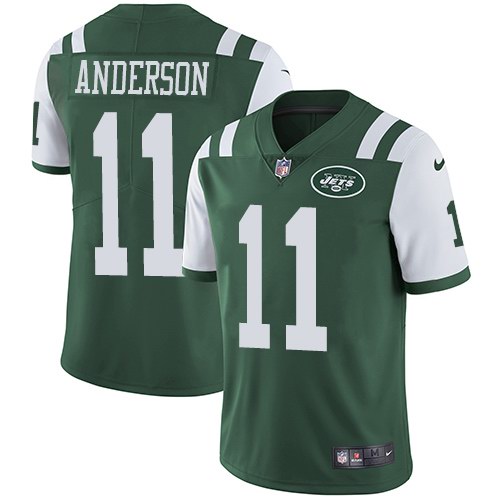 Nike Jets 11 Robby Anderson Green Youth Vapor Untouchable Limited Jersey