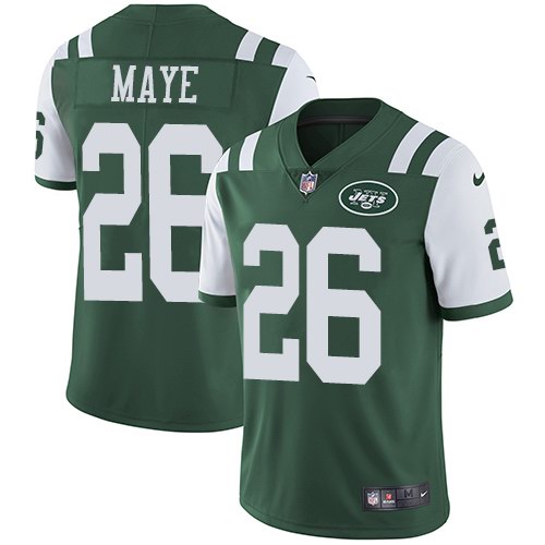 Nike Jets 26 Marcus Maye Green Youth Vapor Untouchable Limited Jersey