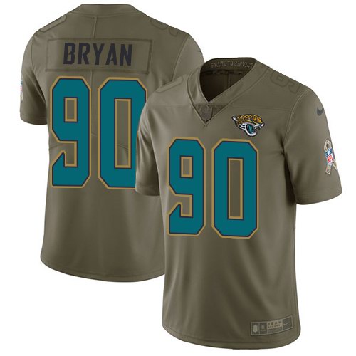 Nike Jaguars 90 Taven Bryan Olive Salute To Service Limited Jersey