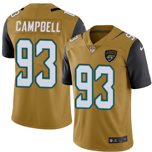 Nike Jaguars 93 Calais Campbell Gold Youth Color Rush Limited Jersey