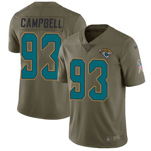Nike Jaguars 93 Calais Campbell Olive Salute To Service Limited Jersey