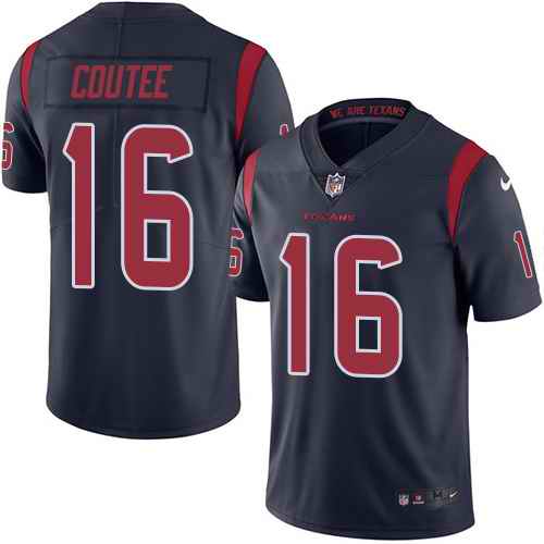 Nike Texans 16 Keke Coutee Navy Youth Color Rush Limited Jersey