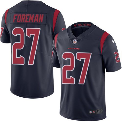 Nike Texans 27 D'Onta Foreman Navy Youth Color Rush Limited Jersey - Click Image to Close