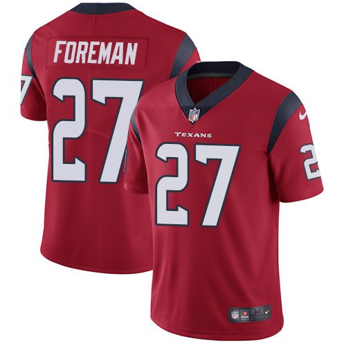 Nike Texans 27 D'Onta Foreman Red Vapor Untouchable Limited Jersey