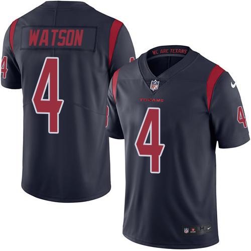 Nike Texans 4 Deshaun Watson Navy Color Rush Limited Jersey