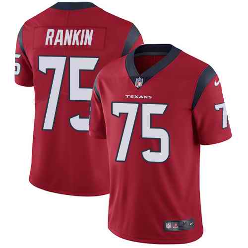 Nike Texans 75 Martinas Rankin Red Vapor Untouchable Limited Jersey