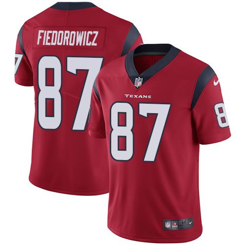 Nike Texans 87 C.J. Fiedorowicz Red Vapor Untouchable Limited Jersey