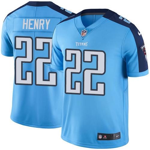 Nike Titans 22 Derrick Henry Light Blue Vapor Untouchable Limited Jersey