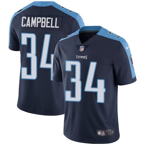 Nike Titans 34 Earl Campbell Navy Vapor Untouchable Limited Jersey