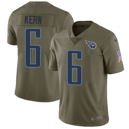 Nike Titans 6 Brett Kern Olive Salute To Service Limited Jersey