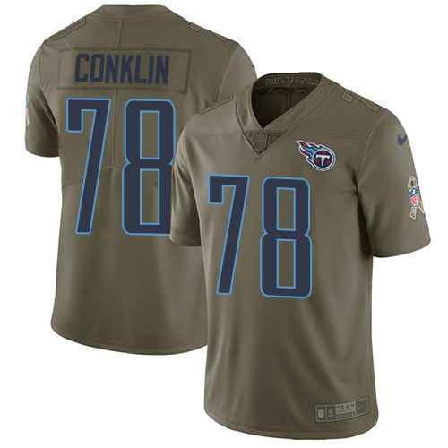 Nike Titans 78 Jack Conklin Olive Salute To Service Limited Jersey