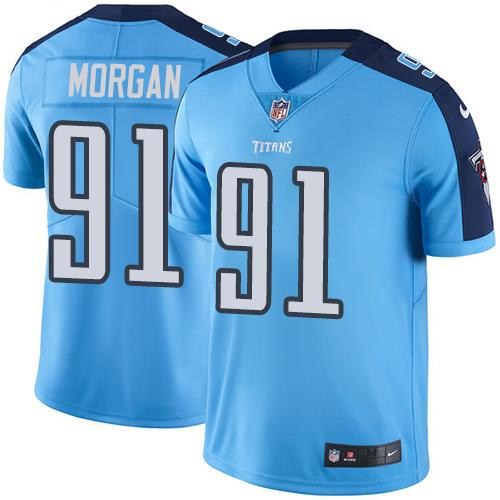 Nike Titans 91 Derrick Morgan Light Blue Youth Vapor Untouchable Limited Jersey