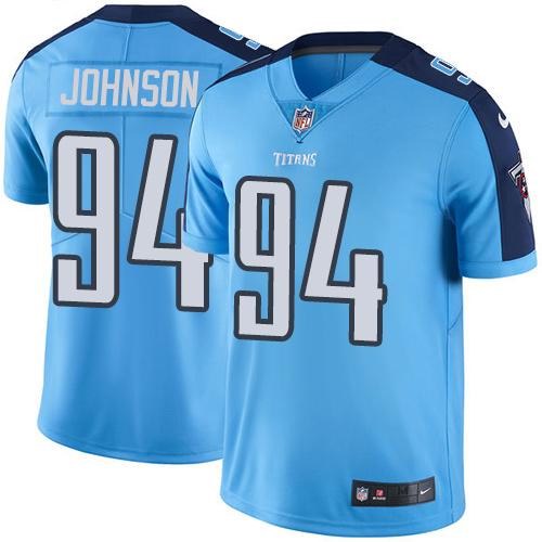 Nike Titans 94 Austin Johnson Light Blue Vapor Untouchable Limited Jersey