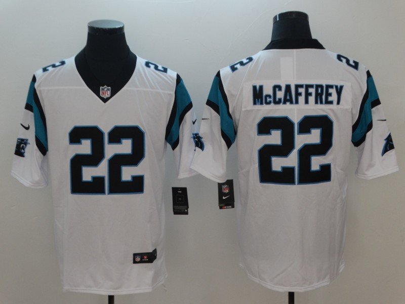 Nike Panthers 22 Christian McCaffrey White Vapor Untouchable Player Limited Jersey