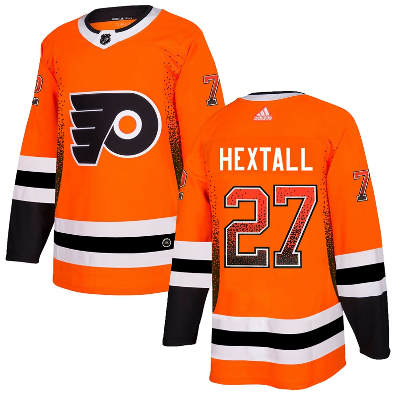 Flyers 27 Ron Hextall Orange Drift Fashion Adidas Jersey