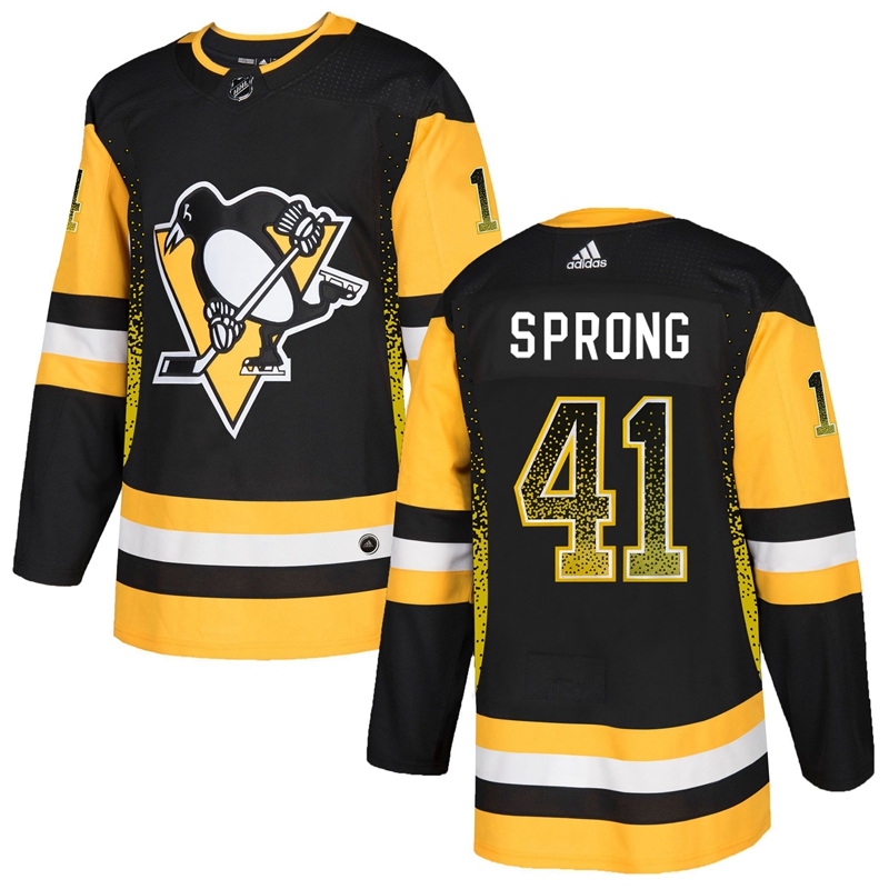 Penguins 41 Daniel Sprong Black Drift Fashion Adidas Jersey