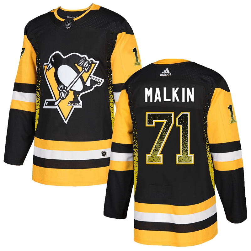 Penguins 71 Evgeni Malkin Black Drift Fashion Adidas Jersey