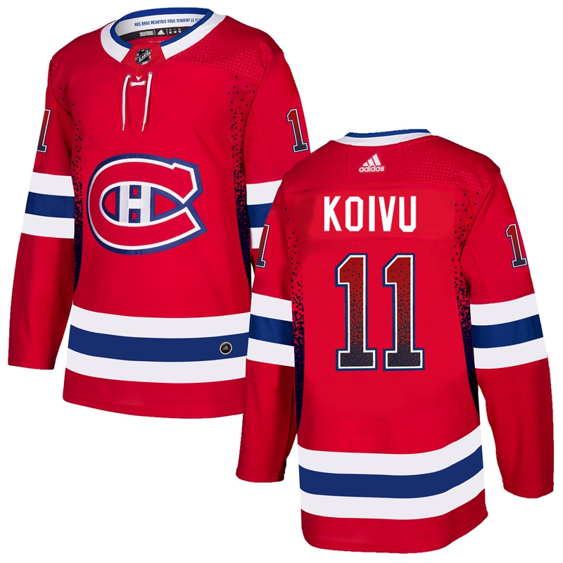 Canadiens 11 Saku Koivu Red Drift Fashion Adidas Jersey