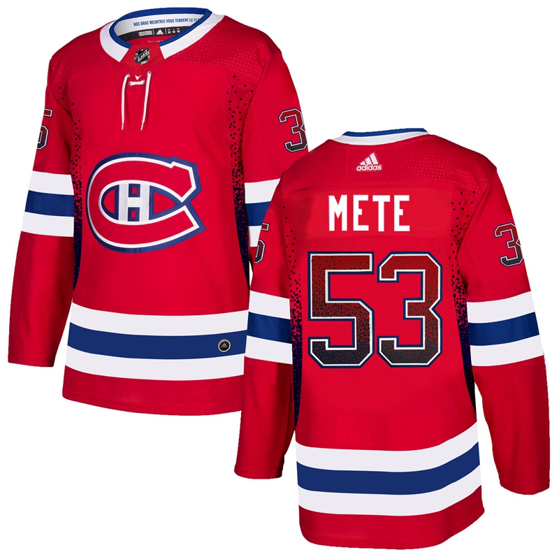 Canadiens 53 Victor Mete Red Drift Fashion Adidas Jersey