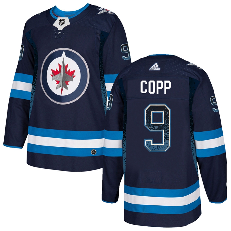 Winnipeg Jets 9 Andrew Copp Navy Drift Fashion Adidas Jersey