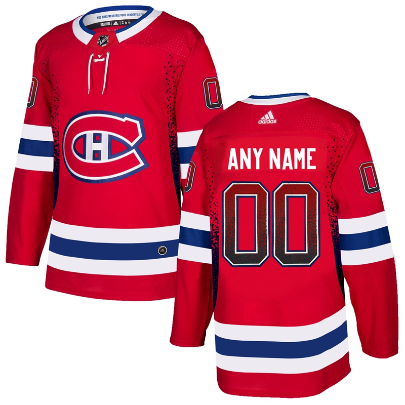 Montreal Canadiens Red Men's Customized Drift Fashion Adidas Jersey - Click Image to Close