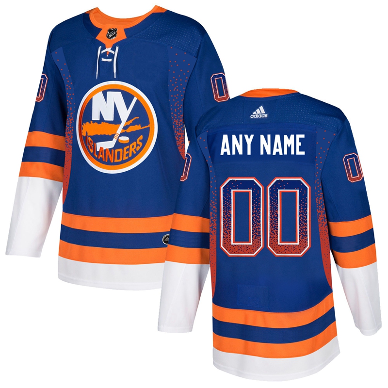 New York Islanders Royal Men's Customized Drift Fashion Adidas Jersey - Click Image to Close