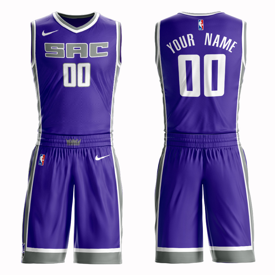 Kings Purple Men's Customized Nike Swingman Jersey(With Shorts)