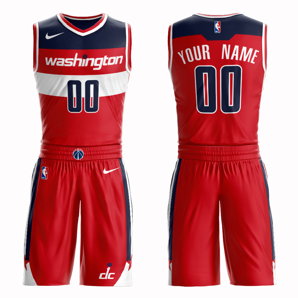 Wizards Red Men's Customized Nike Swingman Jersey(With Shorts)