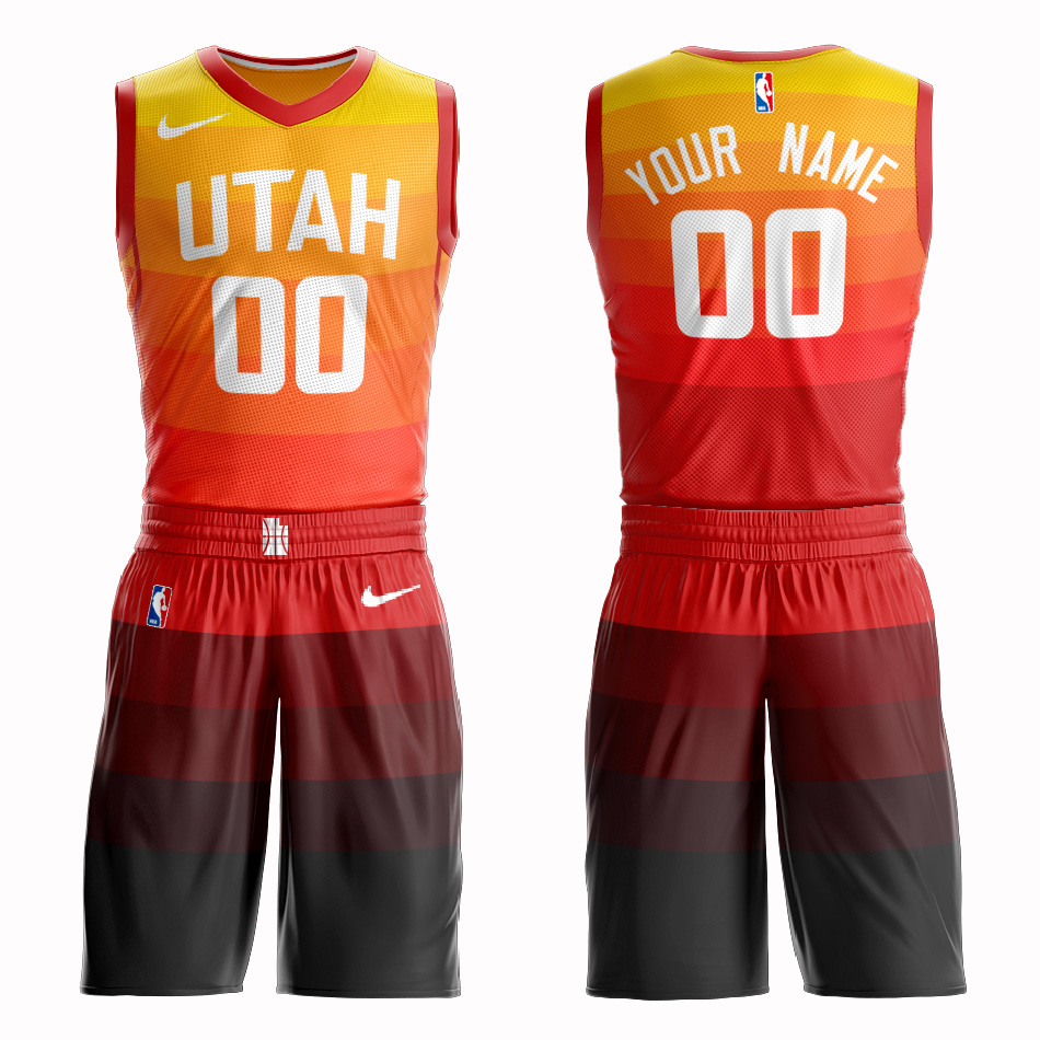 Jazz Orange 2018-19 City Edition Men's Customized Nike Swingman Jersey(With Shorts)
