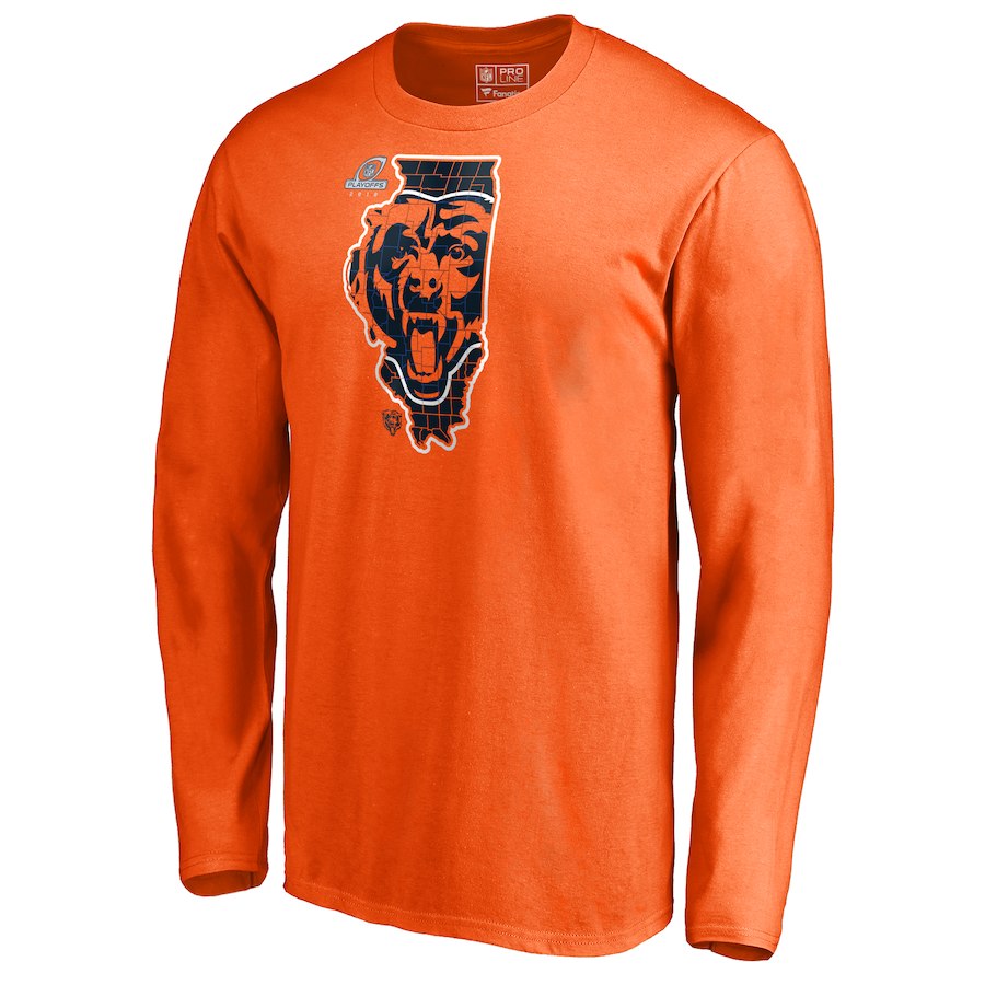 Bears Orange 2018 NFL Playoffs Men's Long Sleeve T-Shirt